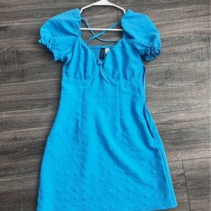 H&M Blue Cross Back Blue Dress